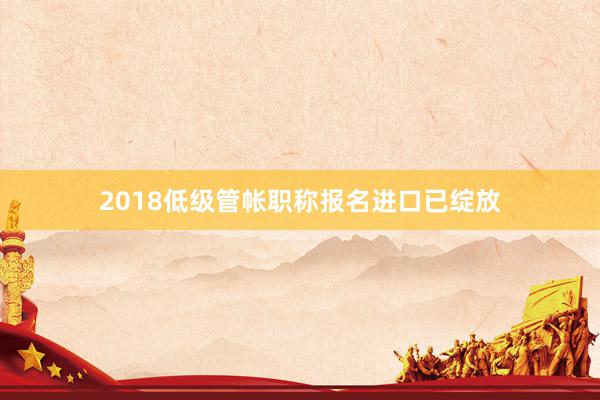 2018低级管帐职称报名进口已绽放