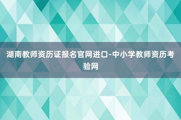 湖南教师资历证报名官网进口-中小学教师资历考验网